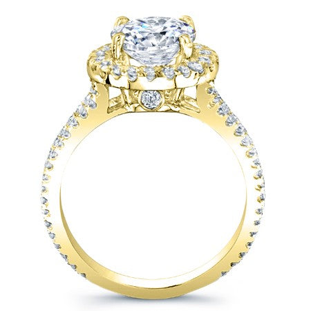 Lilac Round Moissanite Engagement Ring yellowgold