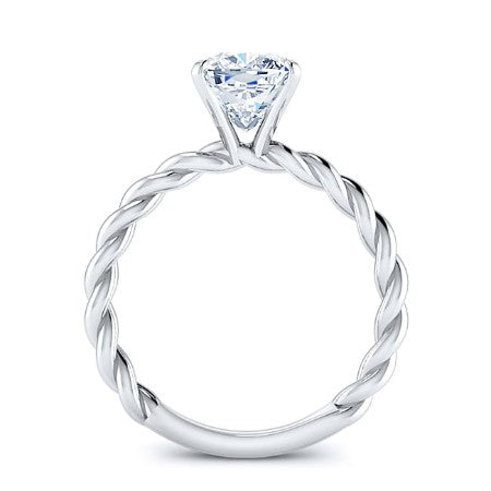 Balsam Cushion Moissanite Engagement Ring whitegold