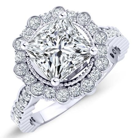 Lita Diamond Matching Band Only (engagement Ring Not Included) For Ring With Princess Center whitegold