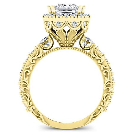 Canna Princess Moissanite Engagement Ring yellowgold