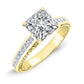 Peony Moissanite Matching Band Only (engagement Ring Not Included) For Ring With Princess Center yellowgold