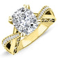 Tansy Moissanite Matching Band Only (engagement Ring Not Included) For Ring With Cushion Center yellowgold