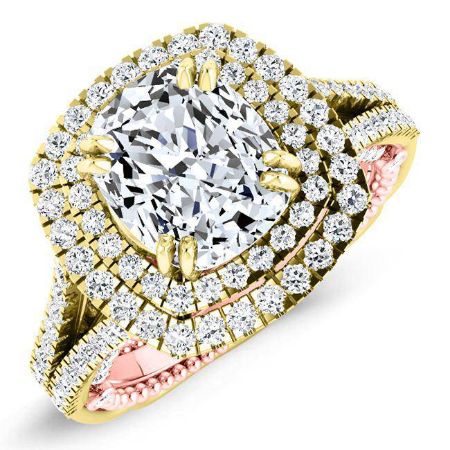 Lupin Cushion Diamond Bridal Set (Lab Grown Igi Cert) yellowgold