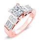 Bluebell Diamond Matching Band Only (engagement Ring Not Included) For Ring With Princess Center rosegold