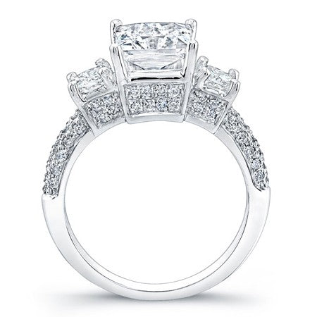 Daffodil Princess Moissanite Engagement Ring whitegold