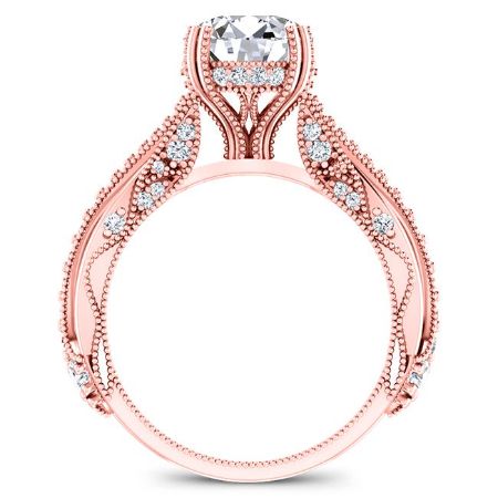 Tansy Round Moissanite Engagement Ring rosegold