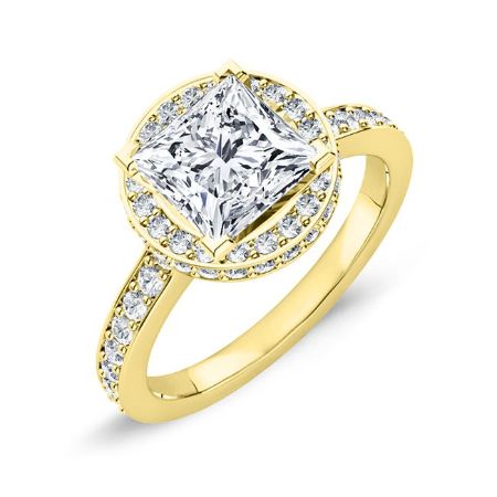 Quince Moissanite Matching Band Only (engagement Ring Not Included) For Ring With Princess Center whitegold