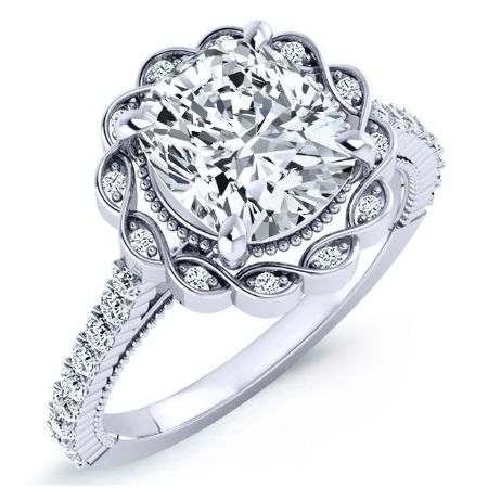 Ruellia Diamond Matching Band Only (engagement Ring Not Included) For Ring With Cushion Center whitegold