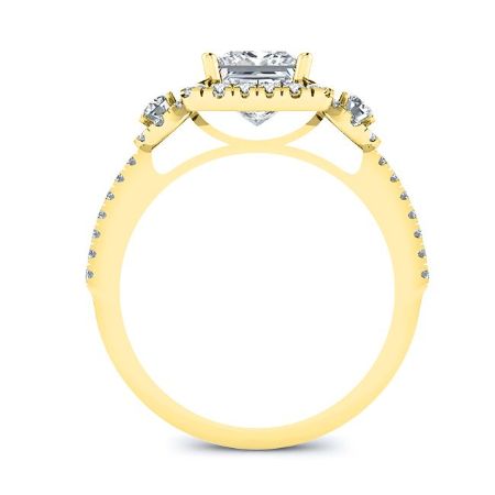 Lunaria Cushion Moissanite Engagement Ring yellowgold