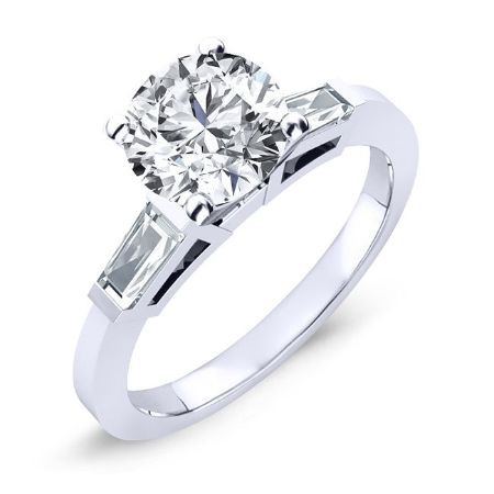 Sorrel Moissanite Matching Band Only (engagement Ring Not Included) For Ring With Round Center whitegold