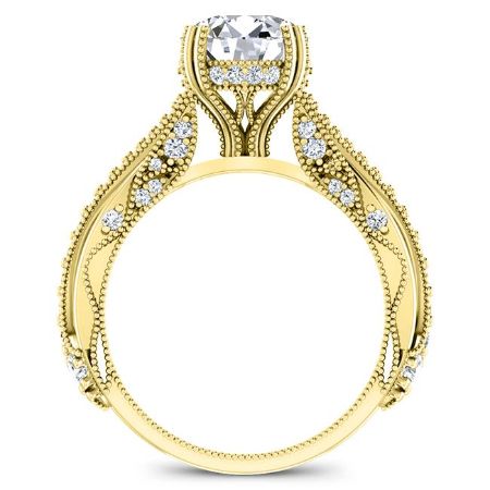 Tansy Round Moissanite Engagement Ring yellowgold