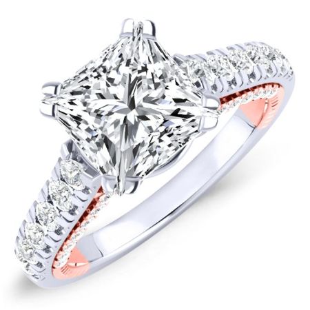 Nasrin Diamond Matching Band Only (engagement Ring Not Included) For Ring With Princess Center whitegold