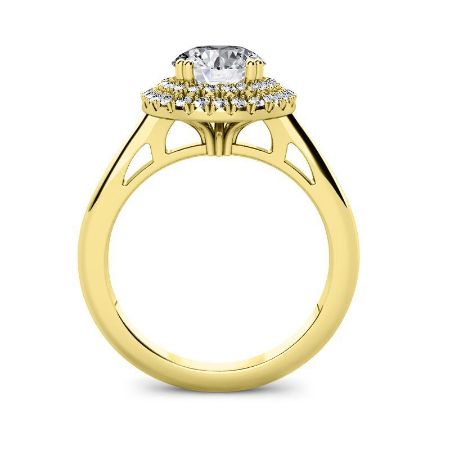 Tulip Round Diamond Engagement Ring (Lab Grown Igi Cert) yellowgold
