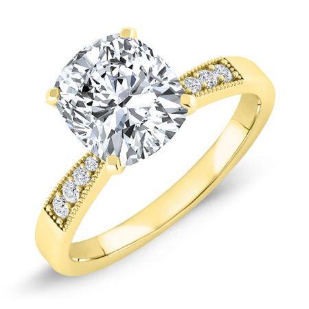 Poppy Diamond Matching Band Only (engagement Ring Not Included) For Ring With Cushion Center yellowgold
