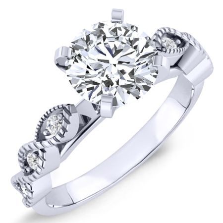 Sophora Moissanite Matching Band Only (engagement Ring Not Included) For Ring With Round Center whitegold