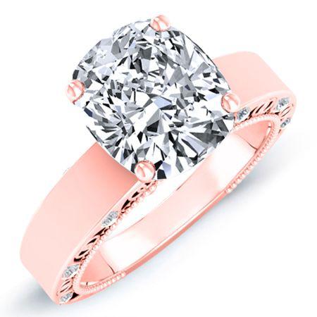 Acacia Moissanite Matching Band Only (engagement Ring Not Included) For Ring With Cushion Center rosegold