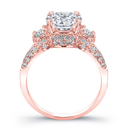 Daffodil Round Moissanite Engagement Ring rosegold