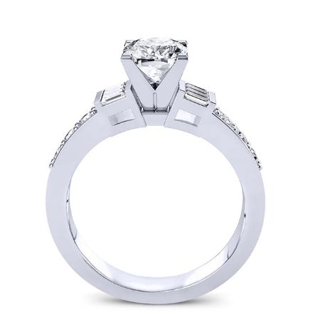 Daisy Cushion Diamond Engagement Ring (Lab Grown Igi Cert) whitegold