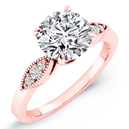 Mulberry Moissanite Matching Band Only (engagement Ring Not Included) For Ring With Round Center rosegold