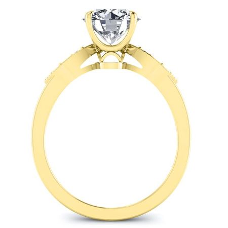 Mulberry Round Moissanite Engagement Ring yellowgold