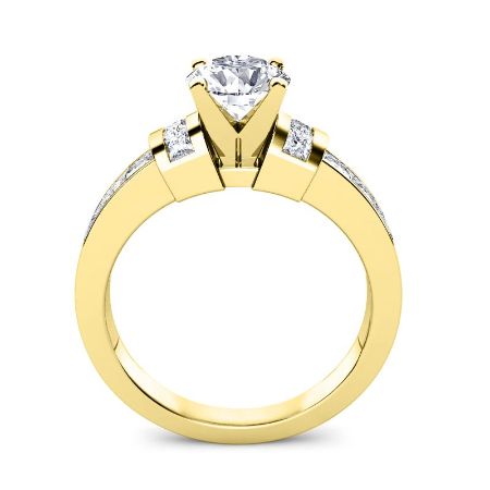 Ivy Princess Moissanite Engagement Ring yellowgold