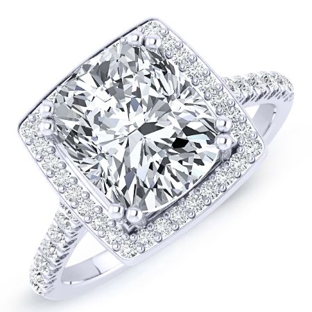 Aster Moissanite Matching Band Only (engagement Ring Not Included) For Ring With Cushion Center whitegold