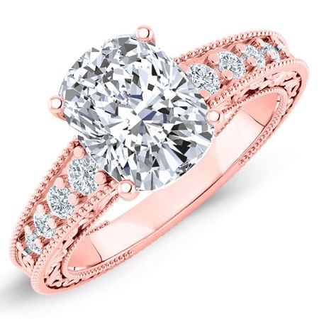 Romy Diamond Matching Band Only (engagement Ring Not Included) For Ring With Cushion Center rosegold