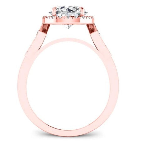 Kalmia Round Moissanite Engagement Ring rosegold