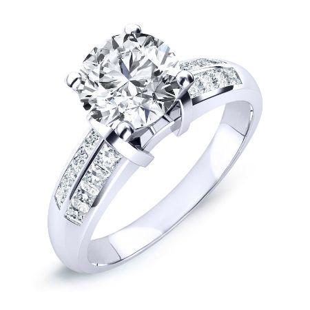 Heather Moissanite Matching Band Only (engagement Ring Not Included) For Ring With Round Center whitegold