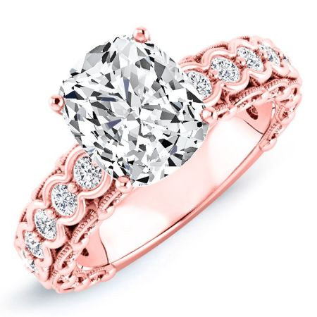 Kassia Moissanite Matching Band Only (engagement Ring Not Included) For Ring With Cushion Center rosegold