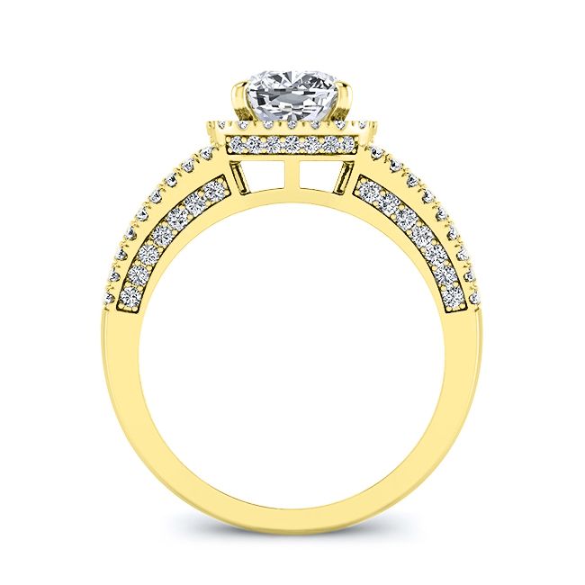 Honesty Cushion Moissanite Engagement Ring yellowgold