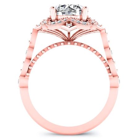 Hana Round Moissanite Engagement Ring rosegold