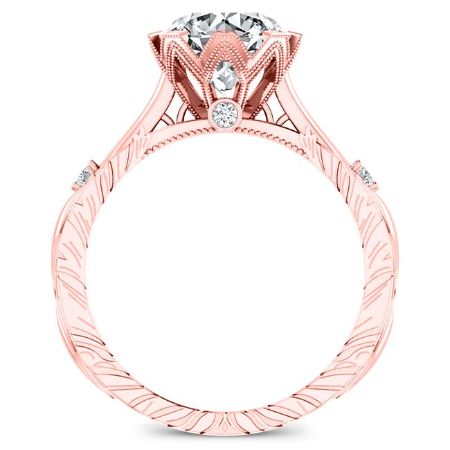 Arbor Round Moissanite Engagement Ring rosegold