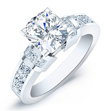Ivy Moissanite Matching Band Only (engagement Ring Not Included) For Ring With Cushion Center whitegold