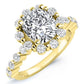 Privet Moissanite Matching Band Only (engagement Ring Not Included) For Ring With Cushion Center yellowgold