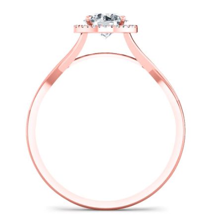 Larkspur Round Moissanite Engagement Ring rosegold