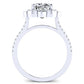 Rockrose Princess Moissanite Engagement Ring whitegold