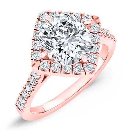 Cattleya Diamond Matching Band Only (engagement Ring Not Included) For Ring With Cushion Center rosegold