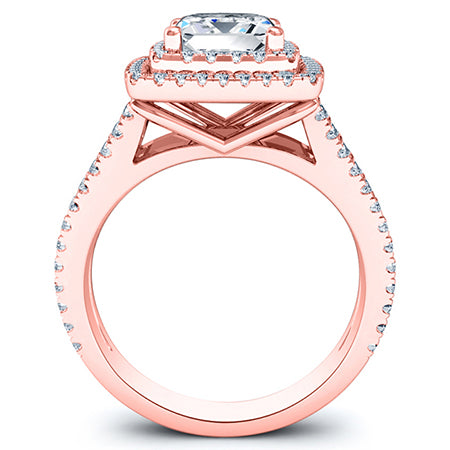 Flora Princess Moissanite Engagement Ring rosegold