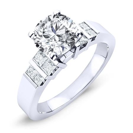 Carnation Diamond Matching Band Only (engagement Ring Not Included) For Ring With Round Center whitegold