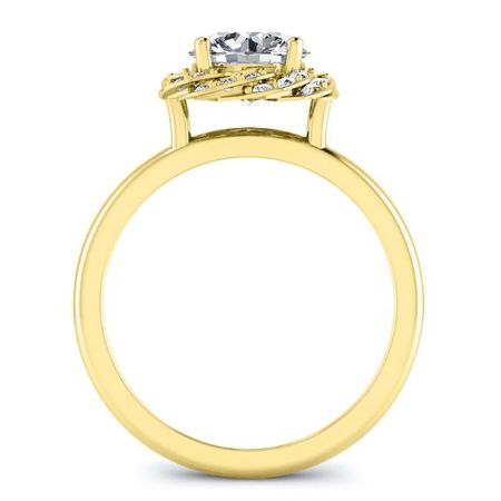 Almond Round Diamond Engagement Ring (Lab Grown Igi Cert) yellowgold