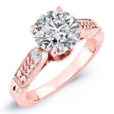 Heath Moissanite Matching Band Only (engagement Ring Not Included) For Ring With Round Center rosegold