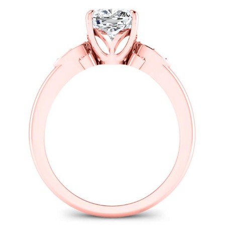 Lobelia Cushion Moissanite Engagement Ring rosegold