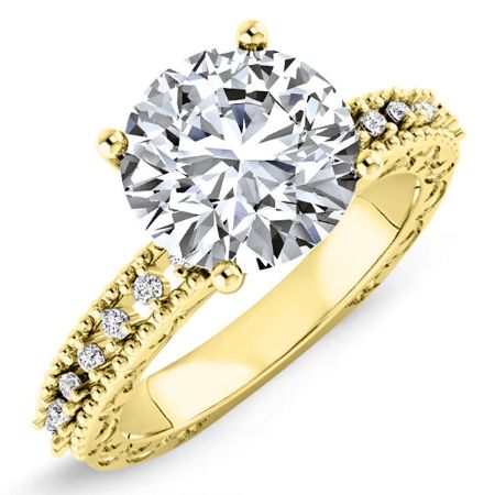 Carmel Diamond Matching Band Only (engagement Ring Not Included) For Ring With Round Center yellowgold