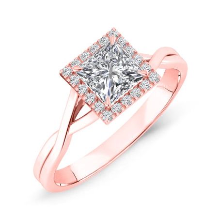 Larkspur Moissanite Matching Band Only (engagement Ring Not Included) For Ring With Princess Center rosegold