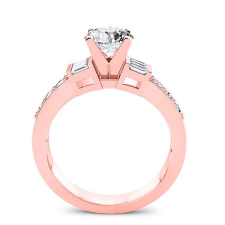 Daisy Diamond Matching Band Only (engagement Ring Not Included) For Ring With Round Center rosegold