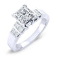 Carnation Diamond Matching Band Only (engagement Ring Not Included) For Ring With Princess Center whitegold