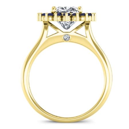 Dicentra Moissanite Matching Band Only (engagement Ring Not Included) For Ring With Cushion Center yellowgold