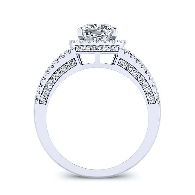 Honesty Cushion Moissanite Engagement Ring whitegold