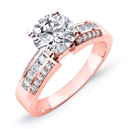 Crocus Moissanite Matching Band Only (engagement Ring Not Included) For Ring With Round Center rosegold